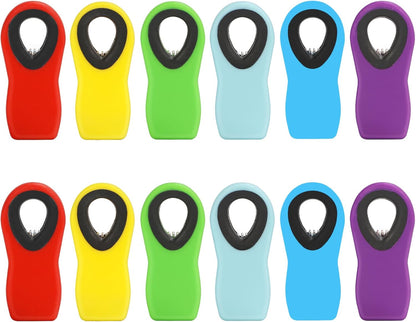 12 Pack Chip Clips, Magnetic Bag Clips with Airtight Seal for Chips, Bread, Snacks, Fridge Organizer Kitchen Storage Clips Multicolor